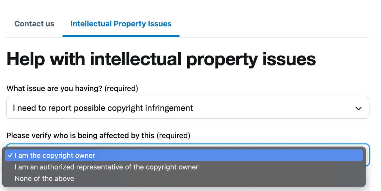 Select copyright infringement